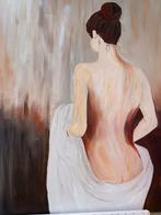 Vrouwelijk portret in acryl - 100x120, Antiek en Kunst, Ophalen