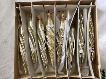 Set  8 vintage zilveren draai pegels met goud glitter beschikbaar voor biedingen
