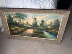 Schilderij met Molen en Landschap, Antiek en Kunst, Kunst | Schilderijen | Klassiek, Ophalen