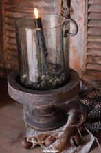 Etagère antique black met windlicht, Www.jufbrocante.nl, Www.jufbrocante.nl, Nieuw, Ophalen of Verzenden