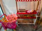 Speelgoed winkeltje met boodschapjes, mandje en kar, Ophalen, Gebruikt