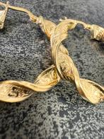 Prachtige 14 karaat gouden wokkel oorbellen met patroon, Sieraden, Tassen en Uiterlijk, Oorbellen, Ophalen of Verzenden, Nieuw
