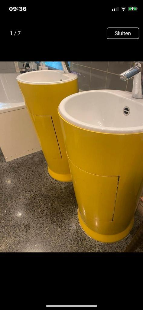 Handgemaakt uniek wasmeubel (2 maal) includief wasbak/kraan, Huis en Inrichting, Badkamer | Badkamermeubels, Ophalen