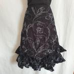 Gave zwarte rok, wit sticksel, laagjes, roesjes. mt M Didi, Kleding | Dames, Rokken, Maat 38/40 (M), ., Zwart, Ophalen of Verzenden