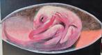 schilderij acryi.Dinosaurus foetus in ei, Ophalen of Verzenden, Nieuw, Schilderij