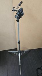 Hoog aluminium statief met Manfrotto 128 video balhoofd, Ophalen, Gebruikt, Driepoot, 175 cm of meer