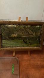 Boerin in de tuin. H. O. van Thol (1859-1902), Antiek en Kunst, Kunst | Schilderijen | Klassiek, Ophalen of Verzenden