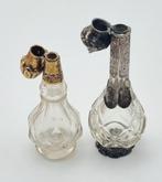 Kristallen parfumflesjes, goud en zilver, 19e eeuw, Antiek en Kunst, Ophalen of Verzenden