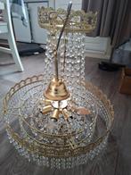 Gouden kroonluchter met nep kristallen, Ophalen, Zo goed als nieuw, Overige materialen, Vintage