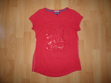 Leuk rood/roze t-shirt van Tommy Hilfiger, maat 164  ZGAN! beschikbaar voor biedingen