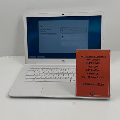 HP Chromebook 14 ca060nd Laptop | Intel Celeron N3350 1.1GHz, Computers en Software, Chromebooks, Zo goed als nieuw, 14 inch, 4 GB of minder