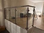 Roestvrijstalen balustrade met gehard gelaagd glas, Ophalen, Zo goed als nieuw