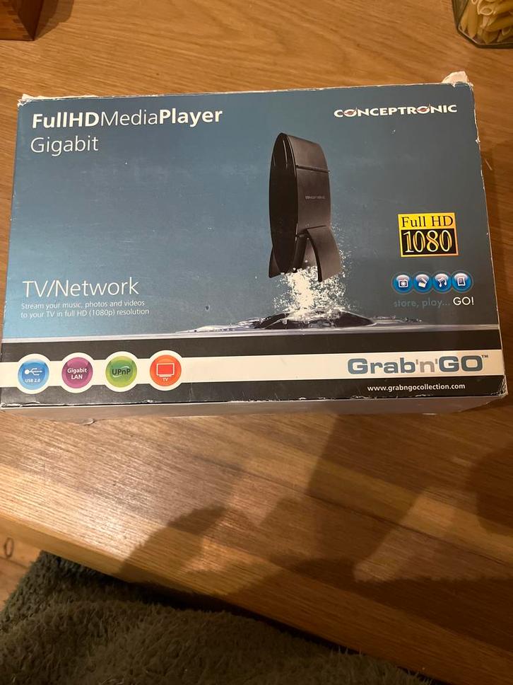 Conceptronic Full HD Mediaspeler Gigabit, Audio, Tv en Foto, Mediaspelers, Zo goed als nieuw, Zonder harde schijf, HDMI, Ophalen of Verzenden