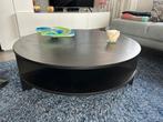 Zwart essenhouten salontafel, Ophalen, 50 tot 100 cm, Rond, Zo goed als nieuw