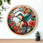 klok glas in lood effect, Ophalen of Verzenden, Nieuw, Analoog, Wandklok