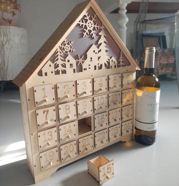 Houten Adventskalender Huis Kerst Sint Advent Kalender beschikbaar voor biedingen