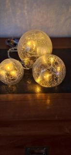 3 Glazen Bollen met lichtjes, Diversen, Kerst, Ophalen, Gebruikt