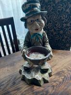 Grappige Tuinkabouter met Hoed en Kom, Ophalen of Verzenden, Gebruikt, Beton, Tuinkabouter