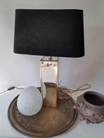 Vintage Glazen Tafellamp Ei-vorm W.L.P., Gebruikt, Design, Ophalen of Verzenden, Glas