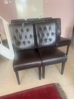 8 Eetkamerstoelen -bruin, Ophalen, Gebruikt, Bruin, Leer