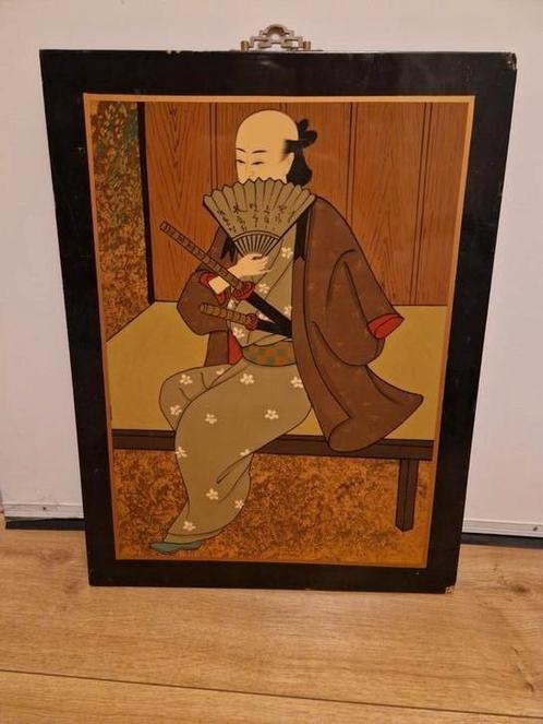 Japans samurai schilderij, Antiek en Kunst, Kunst | Schilderijen | Modern, Ophalen of Verzenden