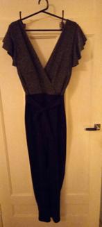 Feestelijk zwarte broek grijs glitter top jumpsuit mt M, Ophalen of Verzenden, Zo goed als nieuw, Maat 38/40 (M), Zwart