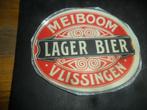 Oud bieretiket Zeeland Vlissingen Meiboom ca 1930, Verzamelen, Viltje(s), Overige merken, Gebruikt, Ophalen