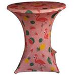 Statafelhoezen 4 stuks wit + flamingo, Ophalen of Verzenden, Zo goed als nieuw