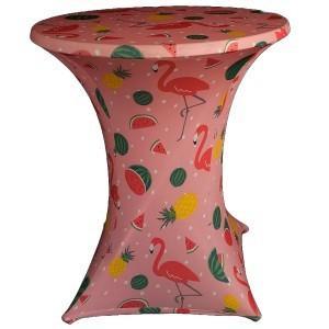 Statafelhoezen 4 stuks wit + flamingo  beschikbaar voor biedingen