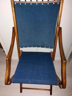 antieke vouwstoel, Antiek, Gebruikt, Blauw, Ophalen of Verzenden