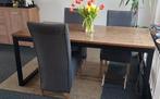 Eettafel met 5 stoelen, Huis en Inrichting, Tafels | Eettafels, Ophalen, Gebruikt, 50 tot 100 cm, 150 tot 200 cm