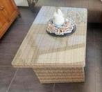 Salontafel (halfhoog) met glazen blad, Huis en Inrichting, Tafels | Salontafels, Ophalen, 50 tot 100 cm, Zo goed als nieuw, Minder dan 50 cm