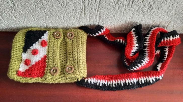 Tullepetaons telefoontasje met meerdere vakjes, Sieraden, Tassen en Uiterlijk, Kettingen, Zo goed als nieuw, Overige materialen