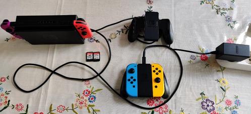 Nintendo Switch 2019 Mod HAC-001(-01), 4x Joy-Con + 9 Games, Spelcomputers en Games, Spelcomputers | Nintendo Switch, Zo goed als nieuw