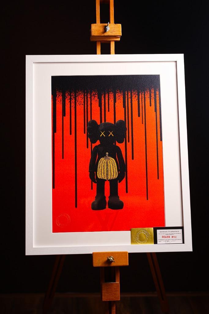 exclusief kunstwerk van Death NYC  (Kaws x Louis Vuitton), Antiek en Kunst, Kunst | Litho's en Zeefdrukken, Ophalen of Verzenden