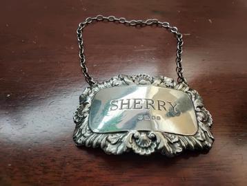 Mooie als nieuwe sterling zilveren  flessenlabel.  beschikbaar voor biedingen