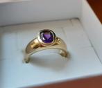 14 karaat gouden ring met amethyst, 18 tot 19, Verzenden, Zo goed als nieuw, Dame