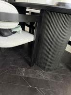 Zwarte ovale eettafel, Huis en Inrichting, Tafels | Eettafels, Ophalen, Gebruikt, 100 tot 150 cm, 200 cm of meer