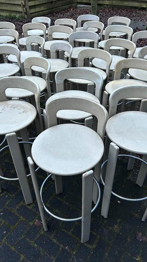 Bruno Rey barkrukken voor Kusch+Co, Huis en Inrichting, Barkrukken, Gebruikt, 60 tot 90 cm, Hout, 5 krukken of meer, Met voetsteun