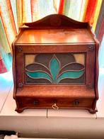 Vintage bureau-organizer met glas-in-lood cm, Ophalen