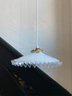 Vintage wit Frans glazen kartel lampen kapje glas hanglamp, Ophalen of Verzenden, Zo goed als nieuw, Glas, Minder dan 50 cm