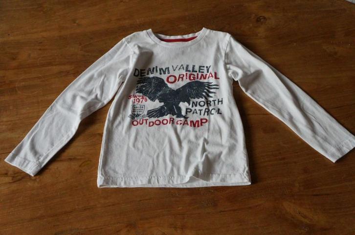 ZGAN!! Longsleeve wit met opdruk (116) PALOMINO, Kinderen en Baby's, Kinderkleding | Maat 116, Zo goed als nieuw, Jongen, Shirt of Longsleeve