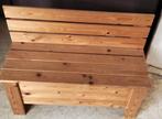 Stevig houten bankje met opbergruimte, Antiek en Kunst, Antiek | Meubels | Stoelen en Banken, Ophalen of Verzenden