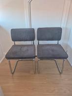 Twee antraciet grijze buisframe stoelen, Ophalen, Twee, Zo goed als nieuw, Metaal