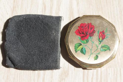 Stratton vintage poedercompact poederdoos met roos, Antiek en Kunst, Curiosa en Brocante, Ophalen of Verzenden