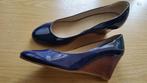 Mooie donker blauw leren sleehak Minelli damesschoenen, Blauw, Ophalen of Verzenden, Zo goed als nieuw, Schoenen met hoge hakken