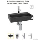 Fonteinset zwart 38cm nieuw in doos, Doe-het-zelf en Verbouw, Sanitair, Ophalen of Verzenden, Nieuw, Wastafel