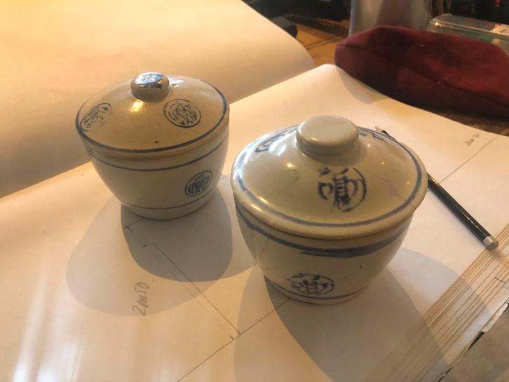 Oude Chinese Potjes met Deksel, Antiek en Kunst, Antiek | Keramiek en Aardewerk, Ophalen