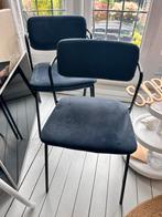 Eettafel stoelen, Drie, Blauw, Ophalen of Verzenden, Zo goed als nieuw