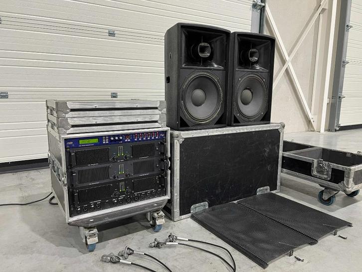 2x Turbosound TCS-612 incl. XTA / Lab.Gruppen amprack, Audio, Tv en Foto, Luidsprekers, Gebruikt, 120 watt of meer, Ophalen of Verzenden